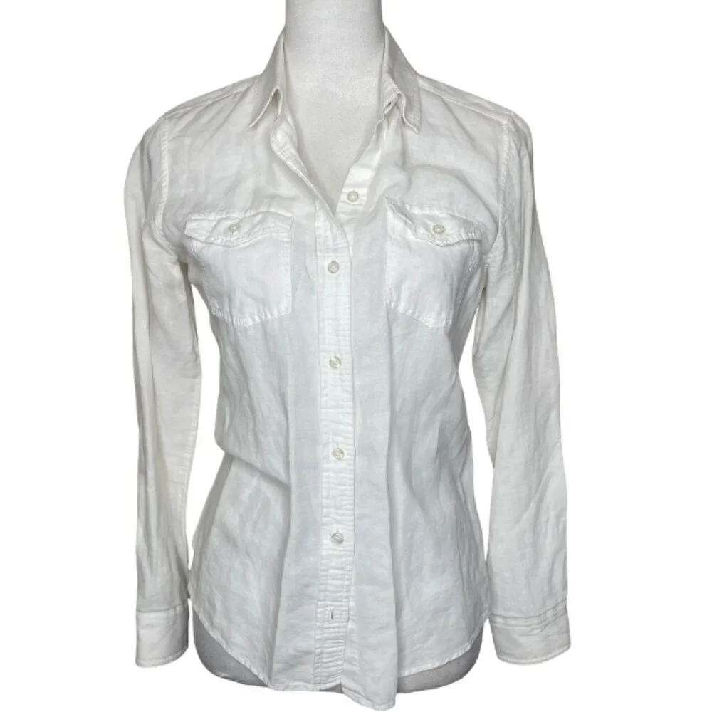 Banana Republic Soft Wash Shirt Linen Cotton Button Down Shirt Sz Small Career - Picture 2 of 9